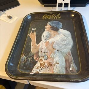 Coca Cola Black and Gold Decorative Tray